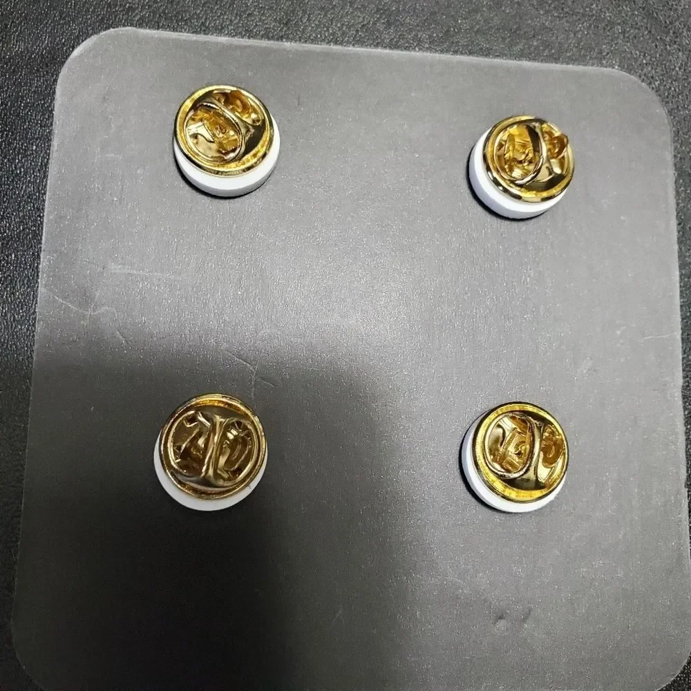Gold tone enamel food pin set